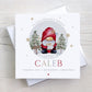 Boy's Christmas Card, Personalised Red Gonk Christmas Card for Son, Grandson, Brother, Nephew, Godson, Special Little Boy