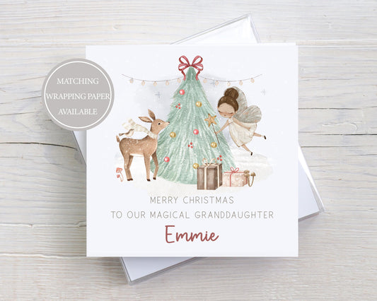 Girl's Fairy Christmas Card, Personalised Christmas Card for Daughter, Granddaughter, Sister, Niece, Goddaughter, Special Little Girl