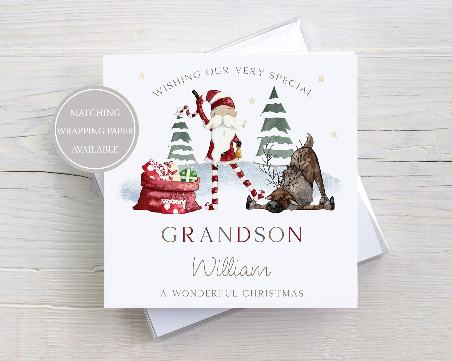 Boy's Silly Santa Christmas Card Personalised Christmas Card for Son, Grandson, Brother, Nephew, Godson, Special Little Boy