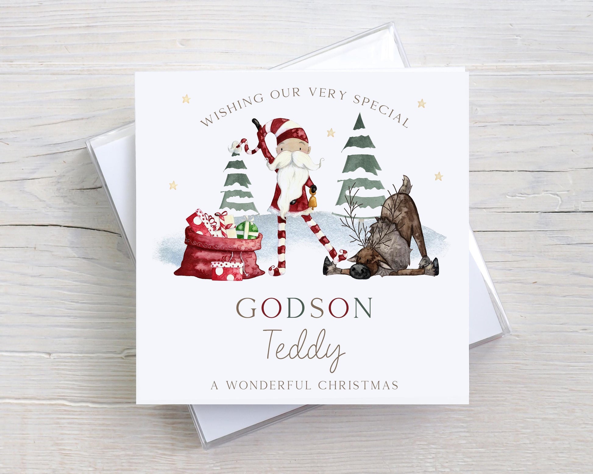 Boy's Silly Santa Christmas Card Personalised Christmas Card for Son, Grandson, Brother, Nephew, Godson, Special Little Boy