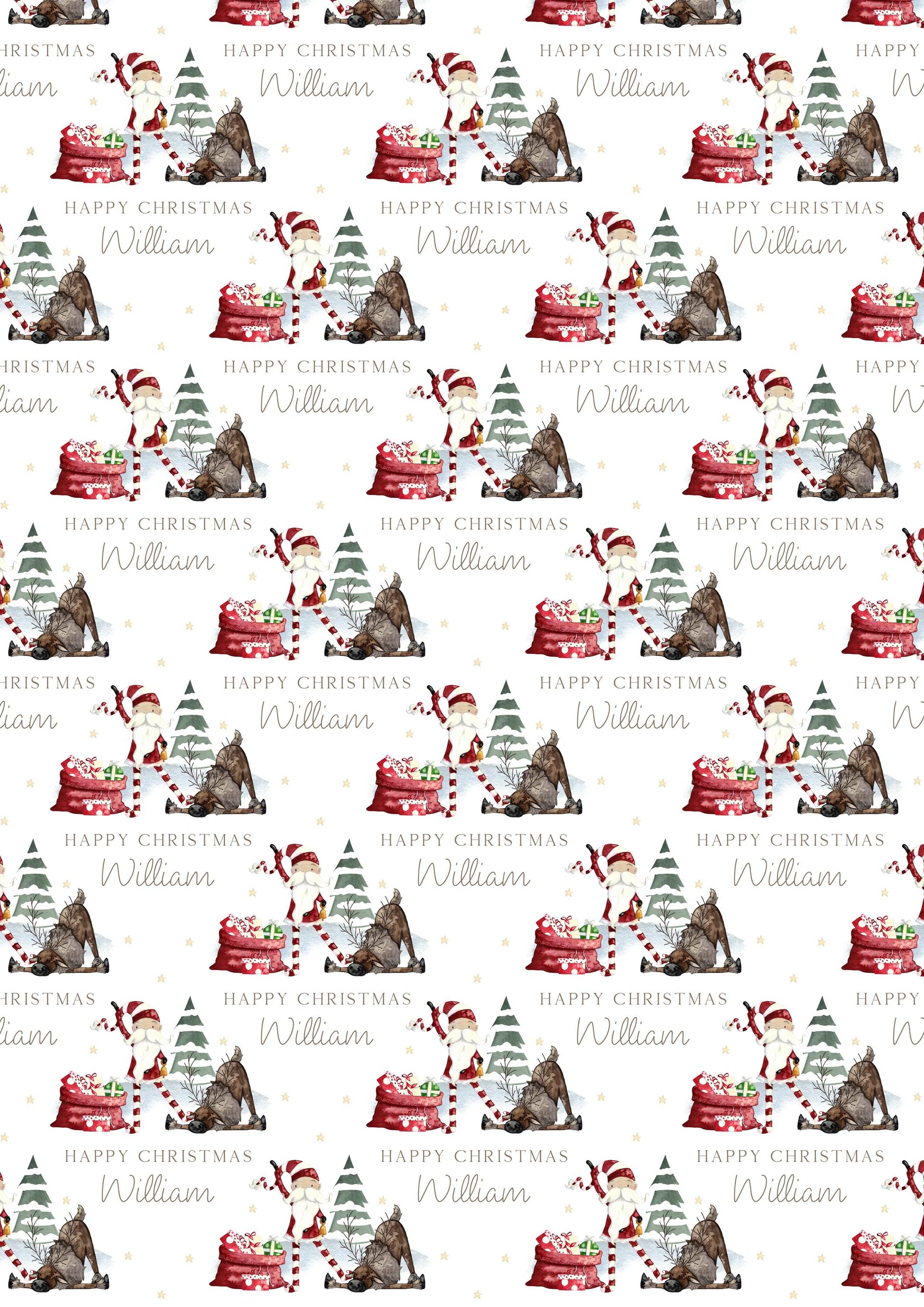 Christmas Silly Santa Gift Wrapping Paper, Personalised Kids Christmas Wrapping Paper, Christmas Gift Wrap for Girls and Boys