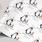 Christmas Penguin Gift Wrapping Paper, Personalised Kids Christmas Wrapping Paper, Penguin Christmas Gift Wrap for Her for Him