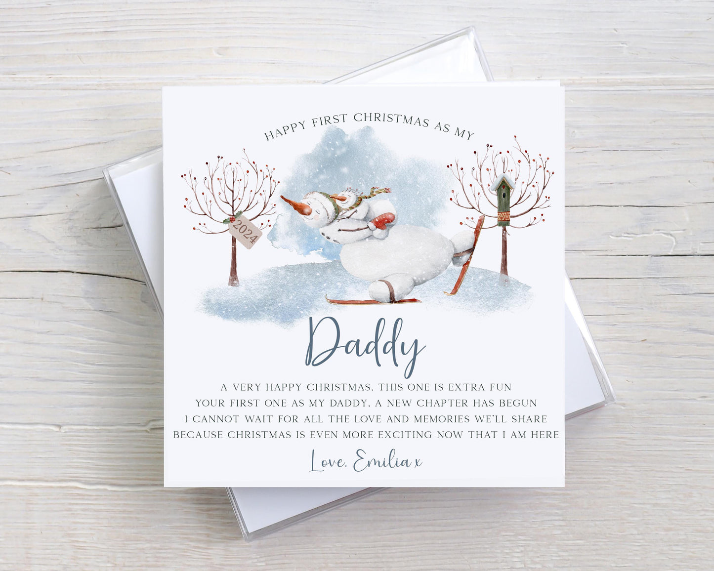 First Christmas as my Daddy Card, Personalised 1st Christmas Card from Baby Son or Daughter, Keepsake Card, Baby's First Christmas