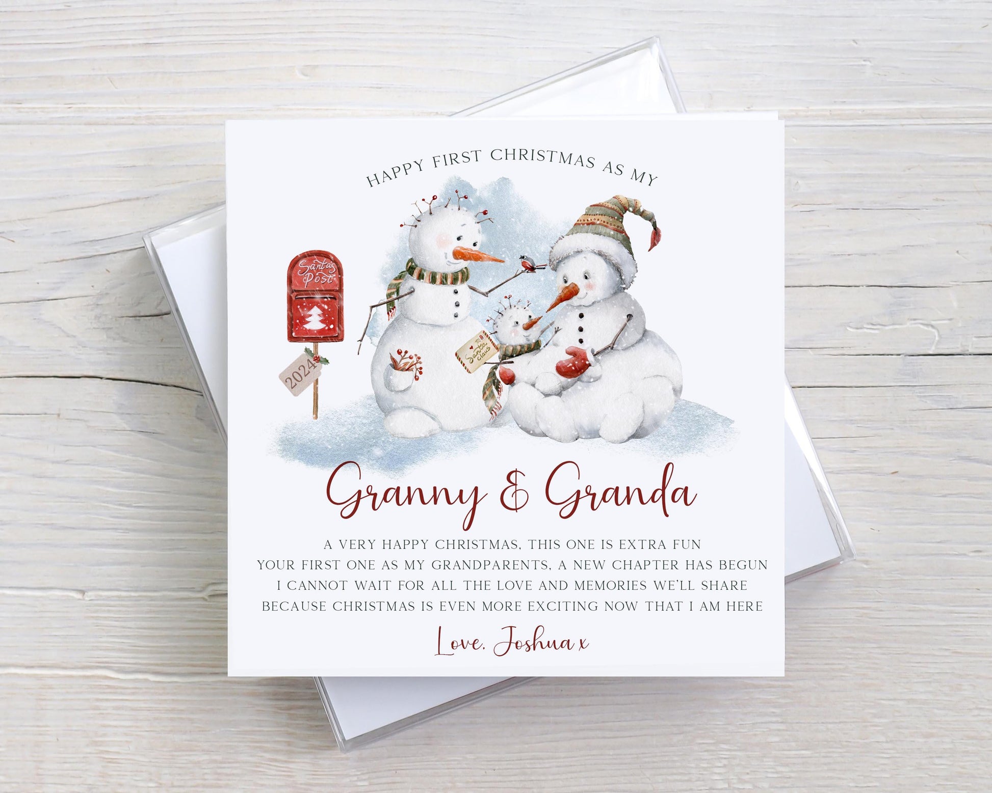 First Christmas as my Grandparents, Personalised 1st Christmas Card from Grandson or Granddaughter, Keepsake Card, Baby's First Christmas