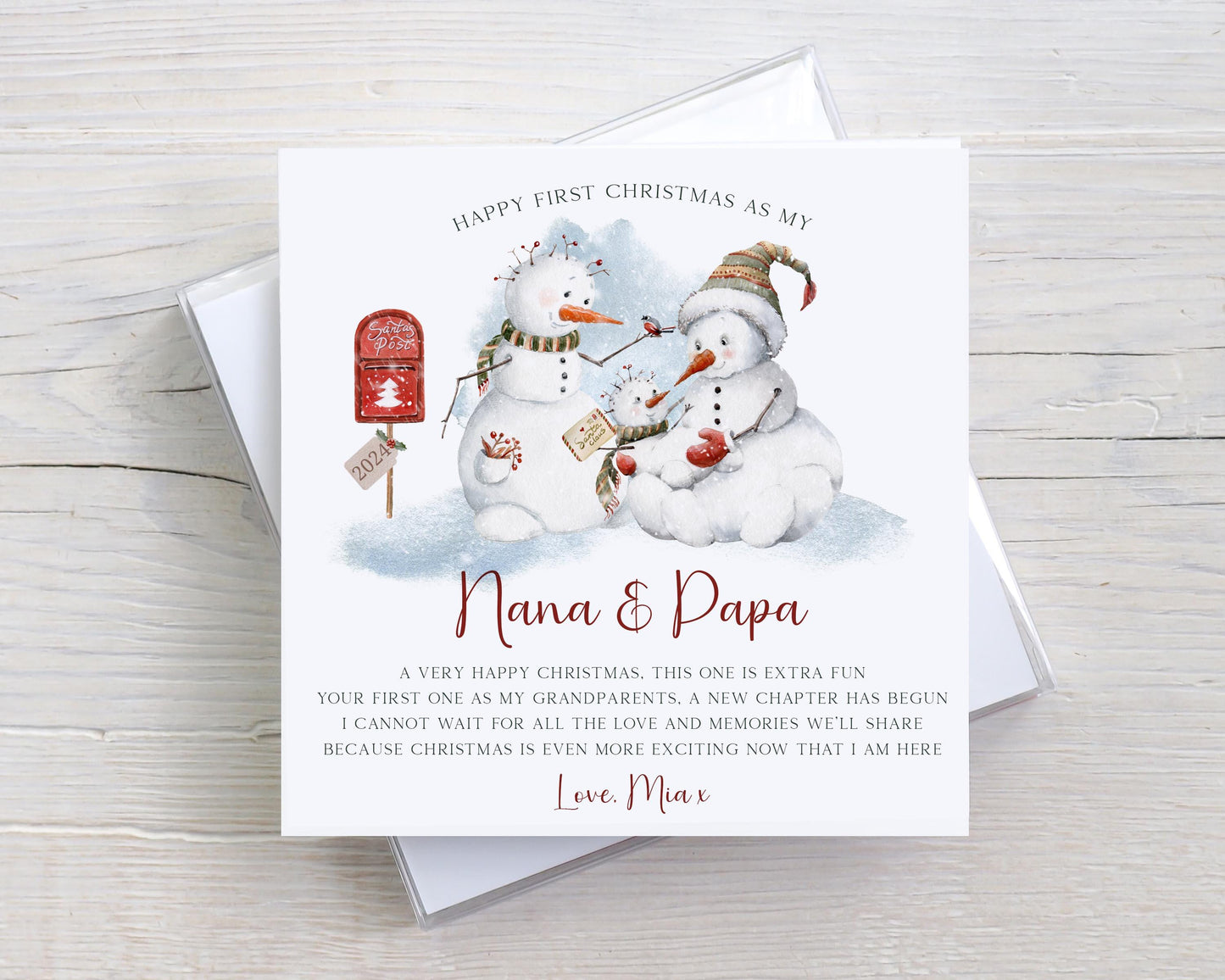 First Christmas as my Grandparents, Personalised 1st Christmas Card from Grandson or Granddaughter, Keepsake Card, Baby's First Christmas