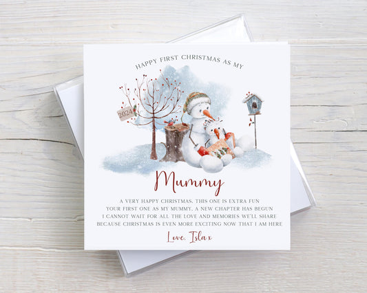 First Christmas as my Mummy Card, Personalised 1st Christmas Card from Baby Son or Daughter, Keepsake Card, Baby's First Christmas