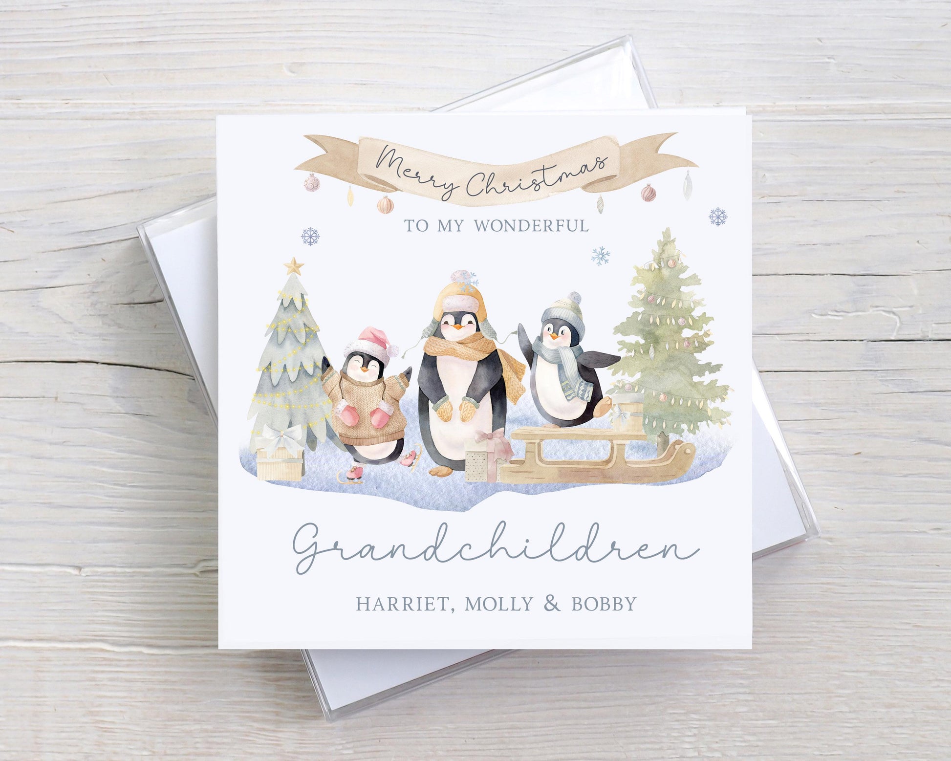 Personalised Grandchildren Christmas Card, Christmas Card for Granddaughters | Christmas Card for Grandsons | Grandchildren at Xmas Card