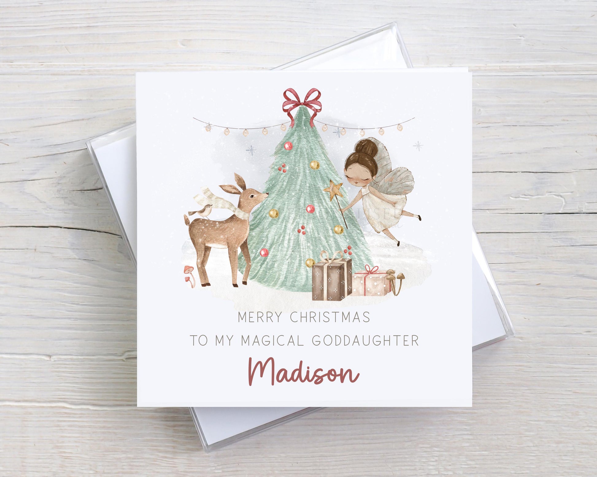 Girl's Fairy Christmas Card, Personalised Christmas Card for Daughter, Granddaughter, Sister, Niece, Goddaughter, Special Little Girl