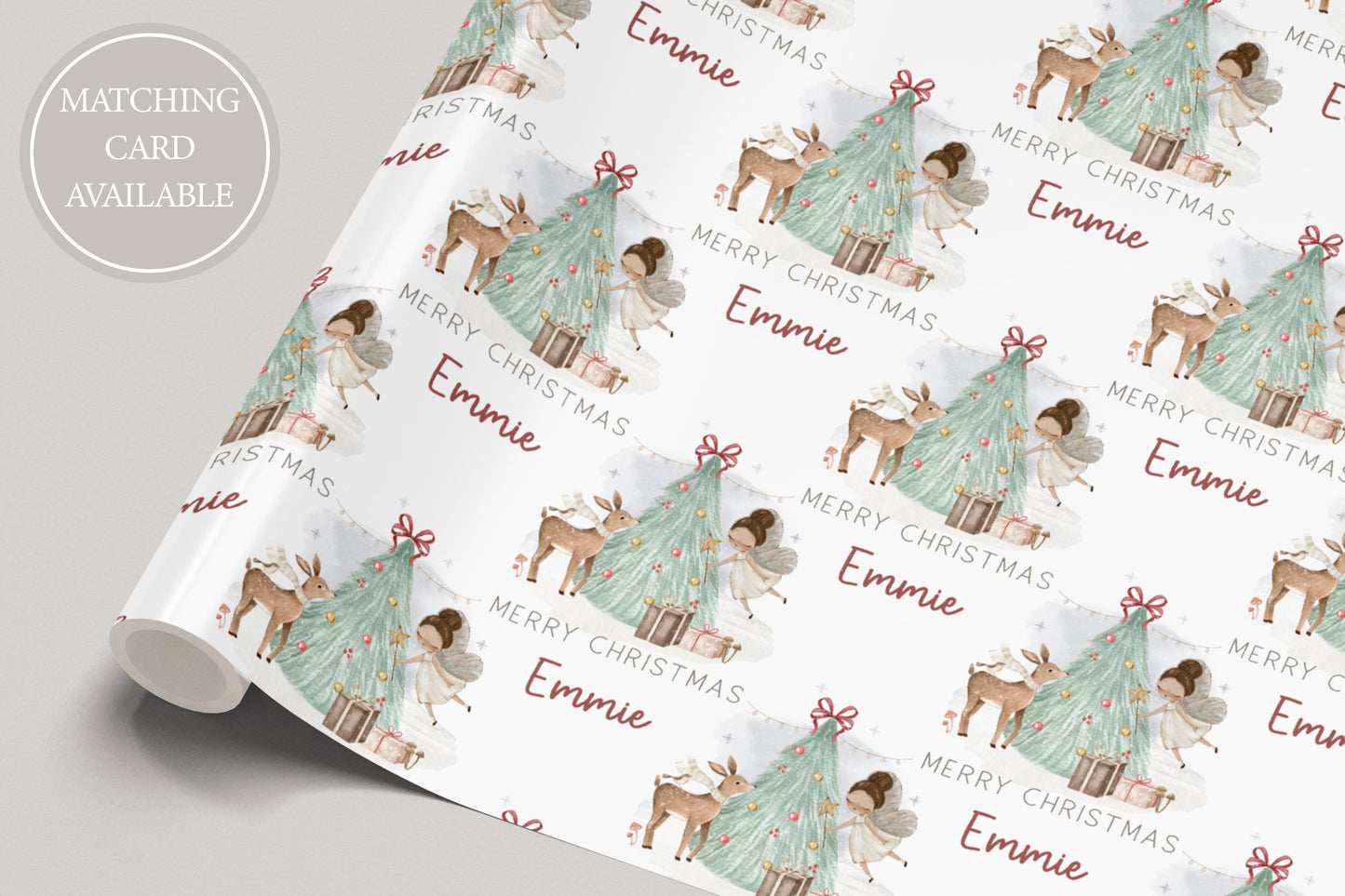 Girl's Christmas Gift Wrapping Paper, Personalised Girl's Christmas Wrapping Paper, Fairy Christmas Gift Wrap for Her, Magical Christmas