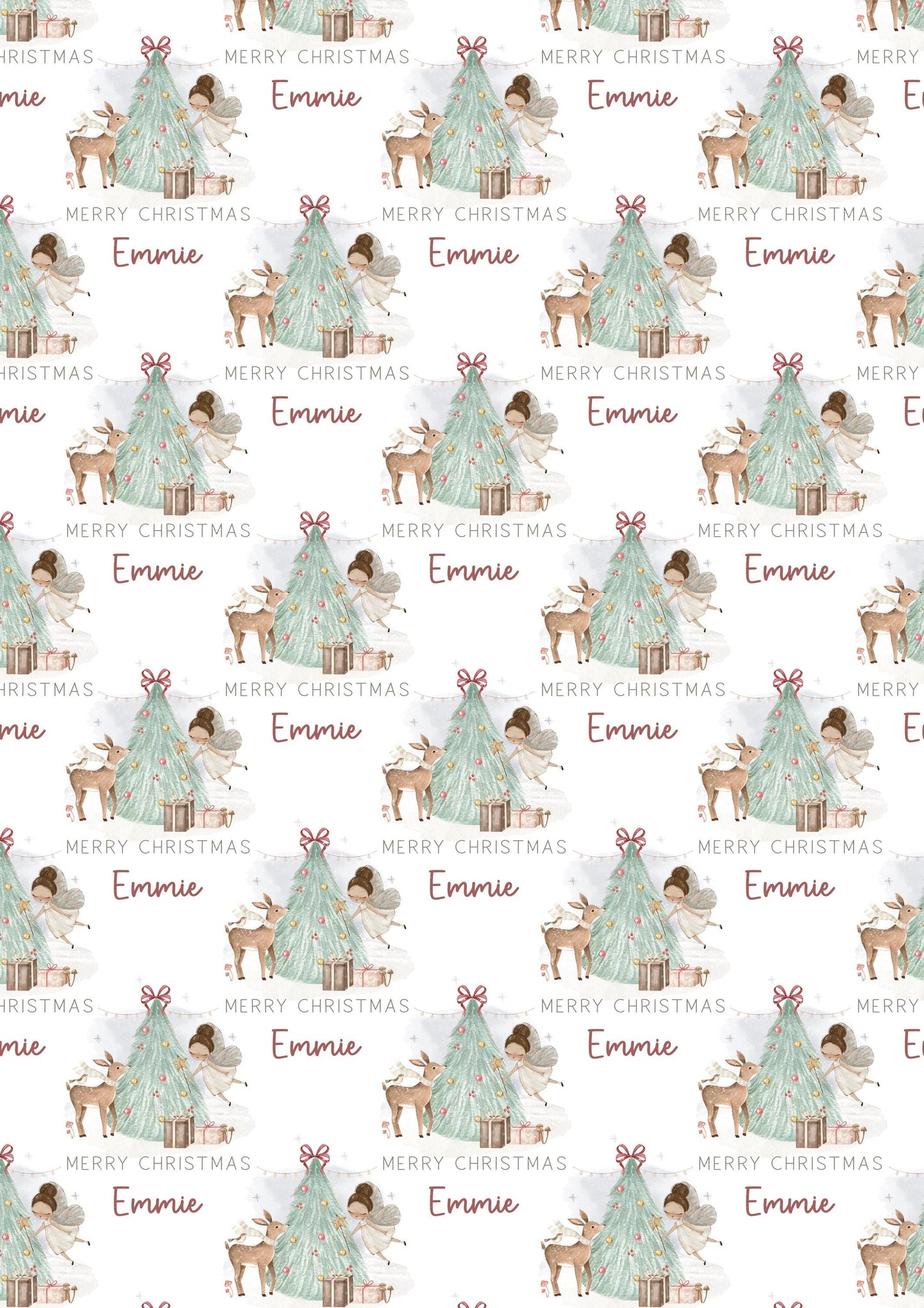 Girl's Christmas Gift Wrapping Paper, Personalised Girl's Christmas Wrapping Paper, Fairy Christmas Gift Wrap for Her, Magical Christmas