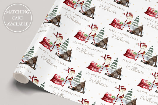 Christmas Silly Santa Gift Wrapping Paper, Personalised Kids Christmas Wrapping Paper, Christmas Gift Wrap for Girls and Boys