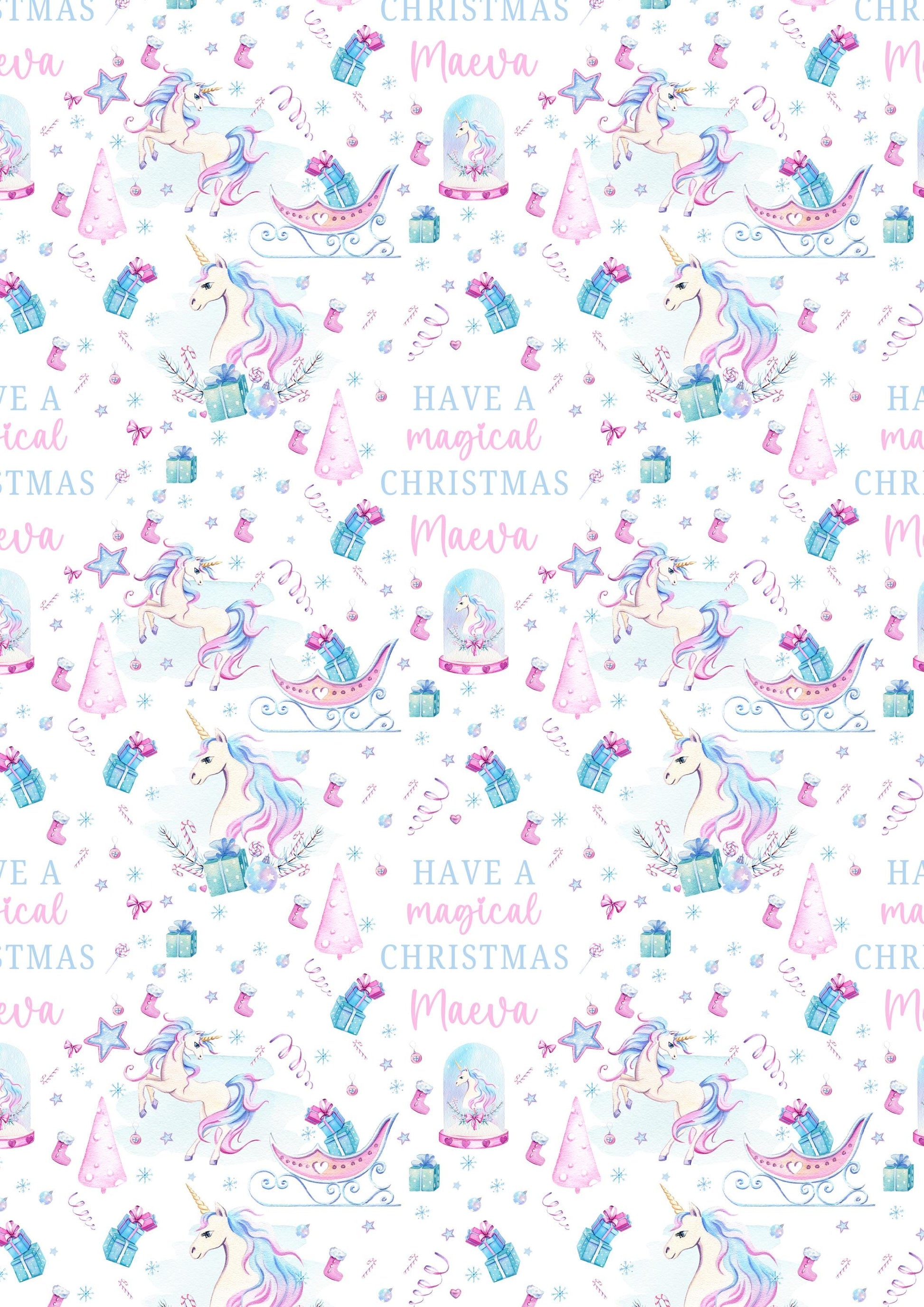 Girl's Unicorn Christmas Card, Personalised Christmas Card for Daughter, Granddaughter, Sister, Niece, Goddaughter, Special Little Girl