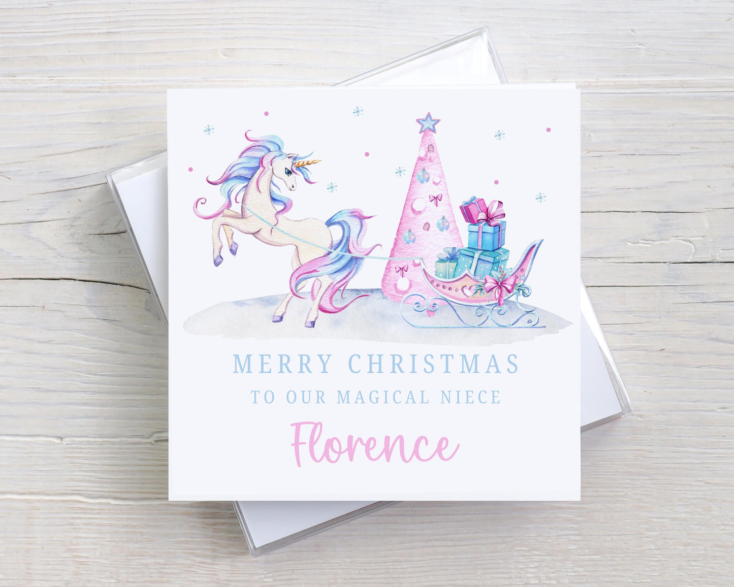 Girl's Christmas Gift Wrapping Paper, Personalised Girl's Christmas Wrapping Paper, Unicorn Christmas Gift Wrap for Her, Magical Christmas