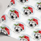 Christmas Football Gift Wrapping Paper, Personalised Kids Football Christmas Wrapping Paper, Christmas Gift Wrap for Football Fan