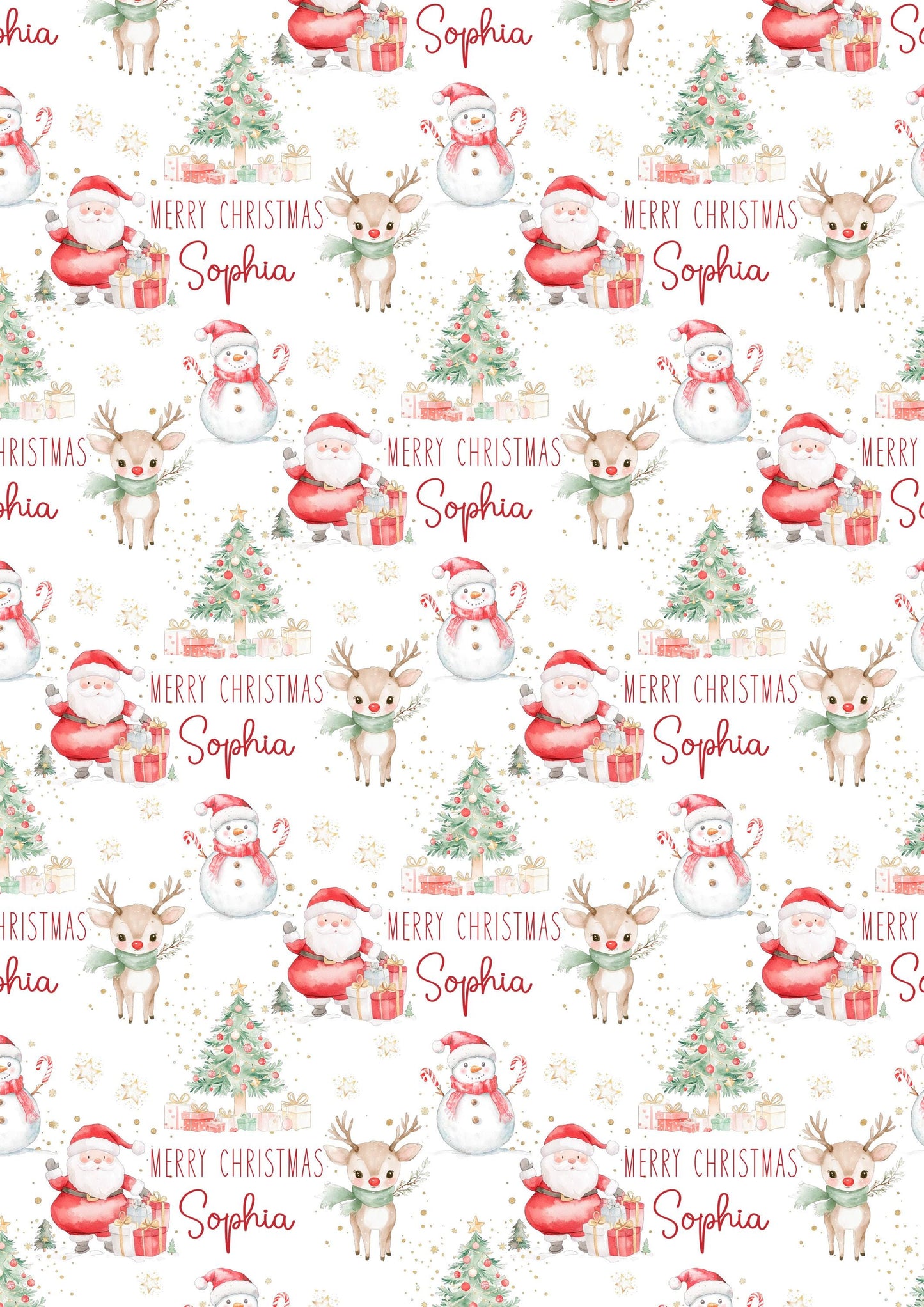 Girl's Christmas Gift Wrapping Paper, Personalised Girl's Christmas Wrapping Paper, Santa Christmas Gift Wrap for Her, Magical Christmas