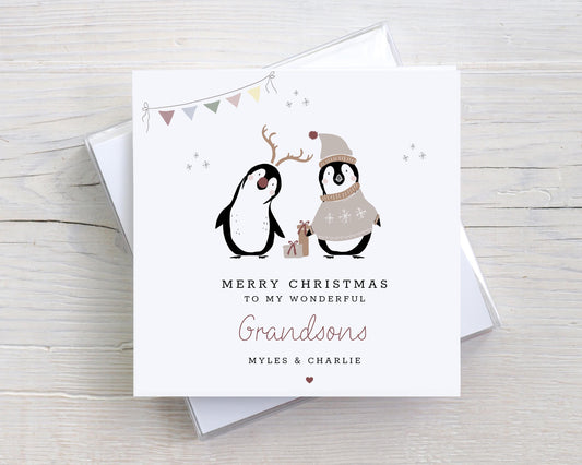 Personalised Grandchildren Christmas Card, Christmas Card for Granddaughters, Christmas Card for Grandsons, Grandchildren at Xmas Card