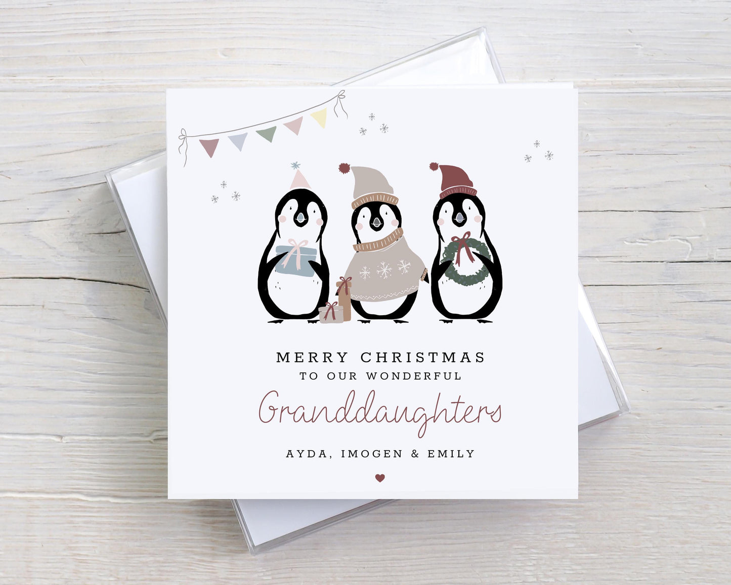 Personalised Grandchildren Christmas Card, Christmas Card for Granddaughters, Christmas Card for Grandsons, Grandchildren at Xmas Card