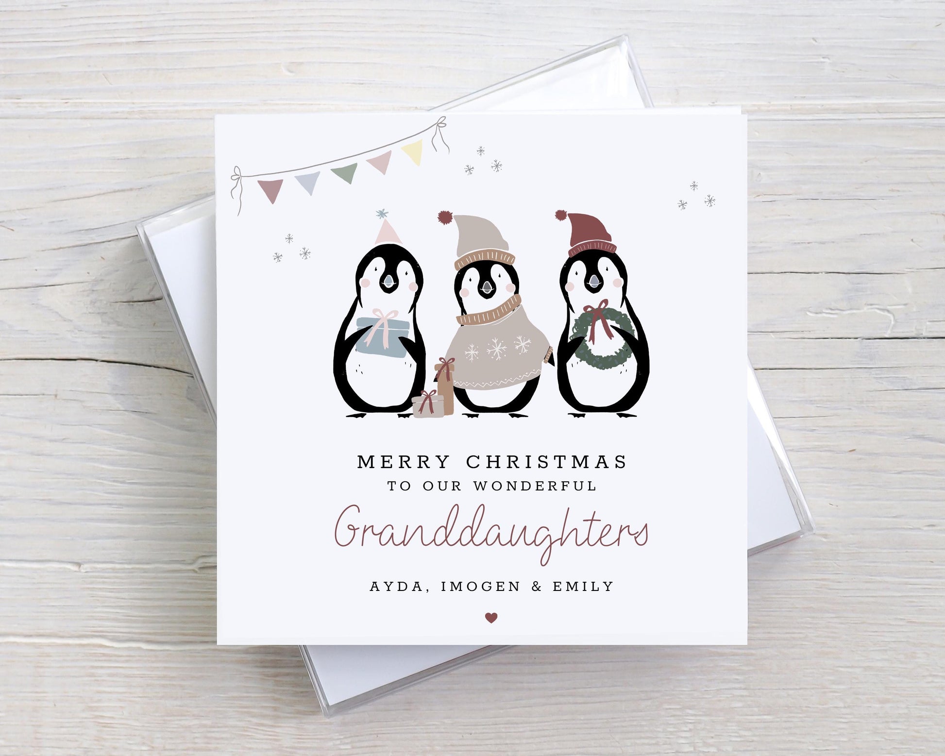 Personalised Grandchildren Christmas Card, Christmas Card for Granddaughters, Christmas Card for Grandsons, Grandchildren at Xmas Card