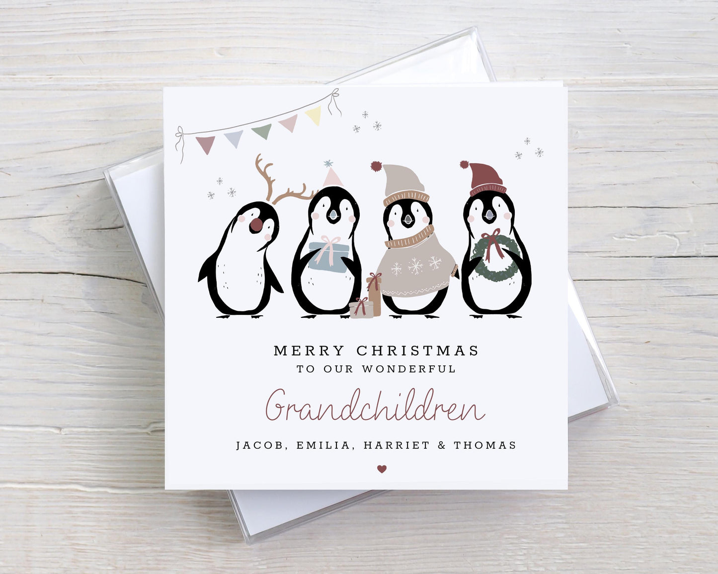 Personalised Grandchildren Christmas Card, Christmas Card for Granddaughters, Christmas Card for Grandsons, Grandchildren at Xmas Card