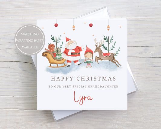 Kids Christmas Card Personalised for Son, Daughter, Grandson, Granddaughter, Niece, Nephew, Godson, Goddaughter, Little Boy or Girl Elf