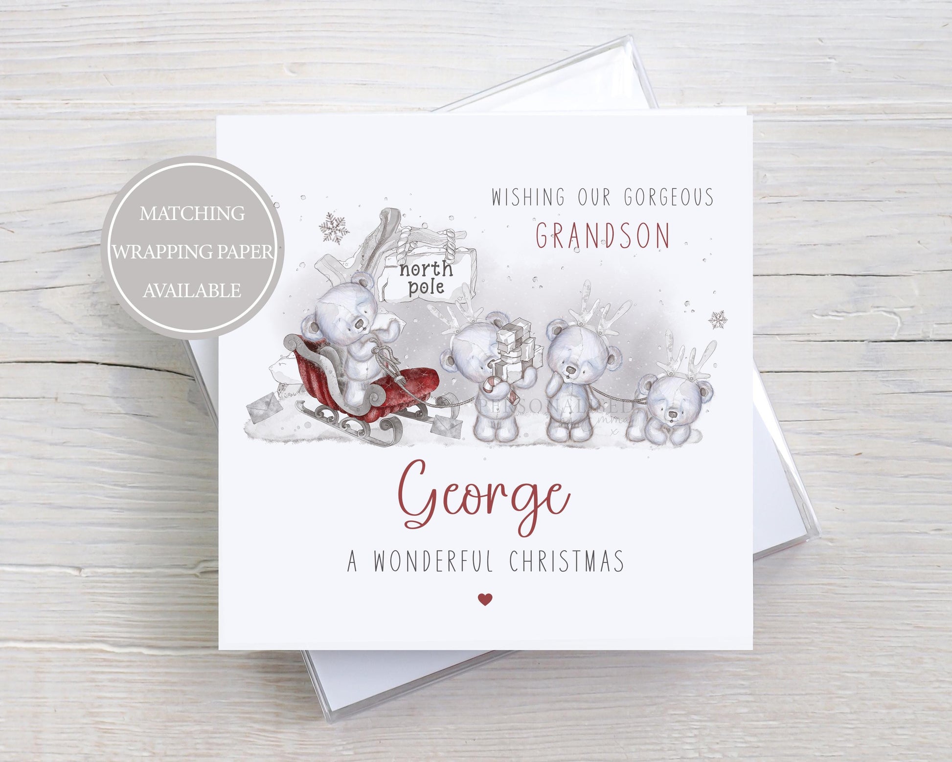 Boy's Christmas Card, Personalised Christmas Card for Son, Grandson, Brother, Nephew, Godson, Special Little Boy, Christmas Card for Boy