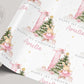 Girl's First Christmas Pink Gift Wrapping Paper, Personalised Girl's 1st Xmas Wrapping Paper, 1st Christmas Gift Wrap, Pink First Christmas