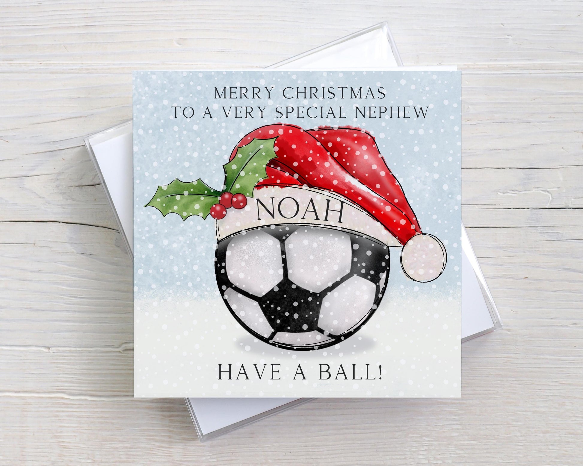 Football Christmas Card, Personalised Football Christmas Card for Son, Grandson, Brother, Nephew, Godson, Special Little Boy