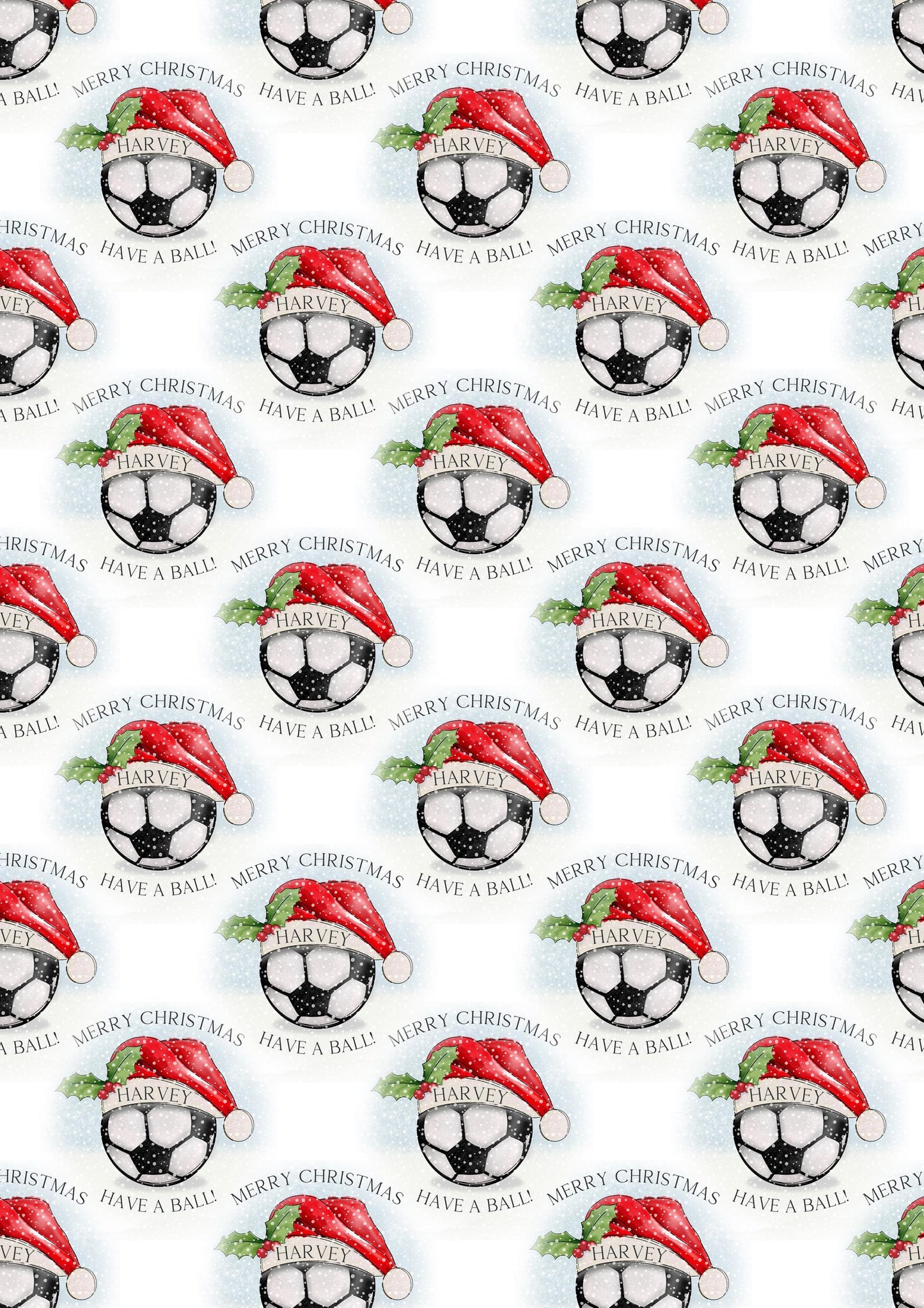 Christmas Football Gift Wrapping Paper, Personalised Kids Football Christmas Wrapping Paper, Christmas Gift Wrap for Football Fan