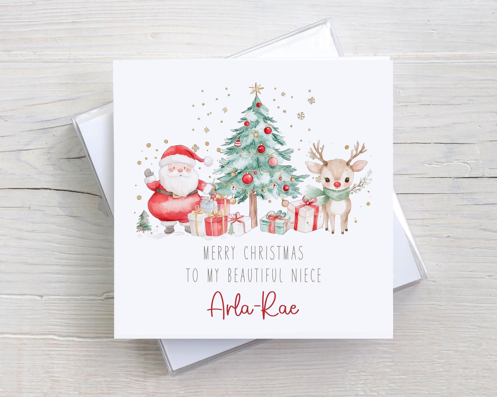 Personalised Girl's Christmas Card, Christmas Card for Daughter, Granddaughter, Sister, Niece, Goddaughter, Special Little Girl