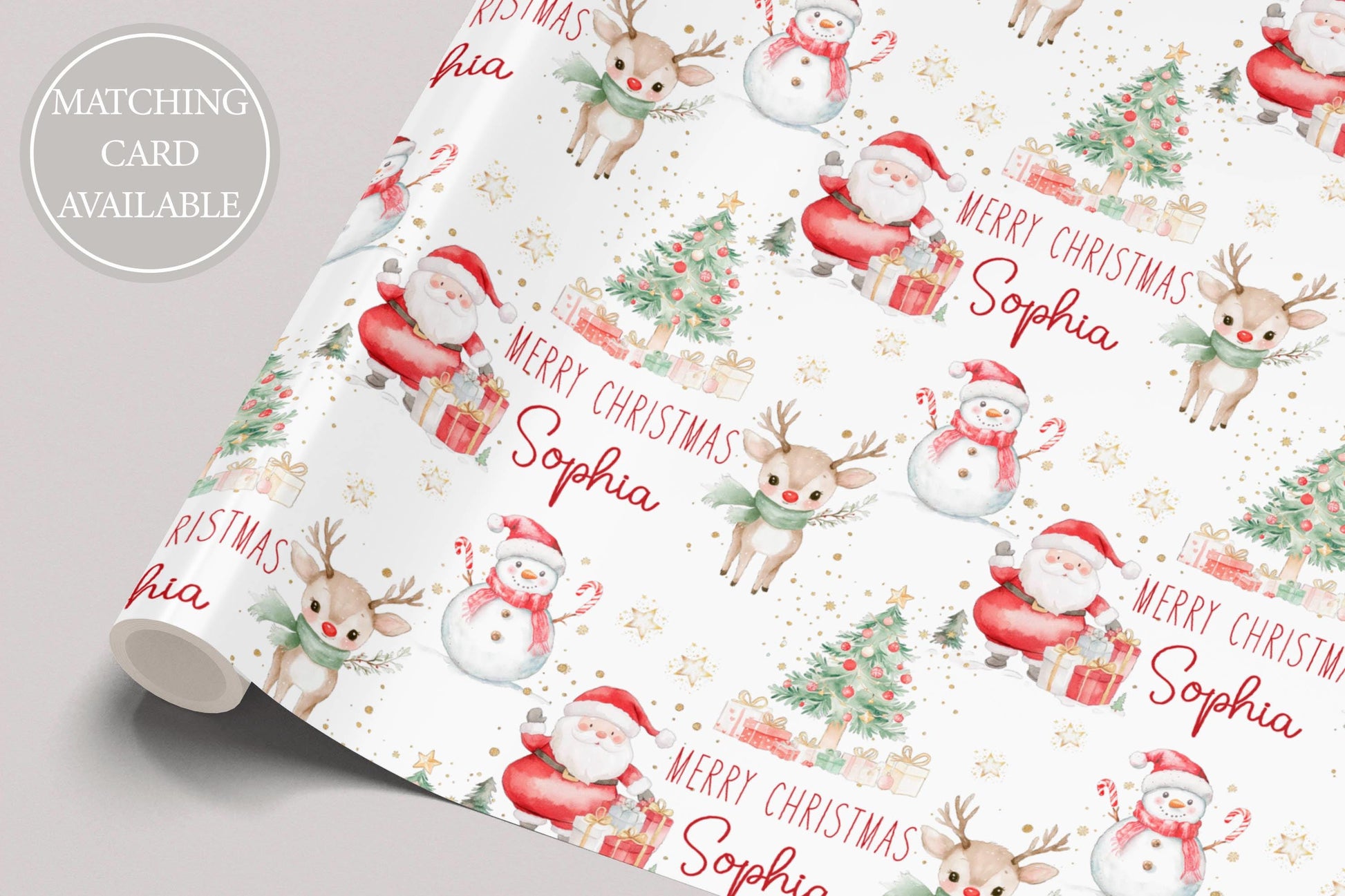 Girl's Christmas Gift Wrapping Paper, Personalised Girl's Christmas Wrapping Paper, Santa Christmas Gift Wrap for Her, Magical Christmas