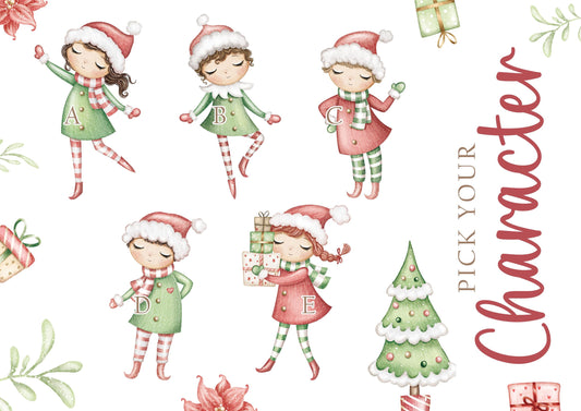 Girl's Christmas Gift Wrapping Paper, Personalised Girl's Christmas Wrapping Paper, Santa Christmas Gift Wrap for Her, Different Characters