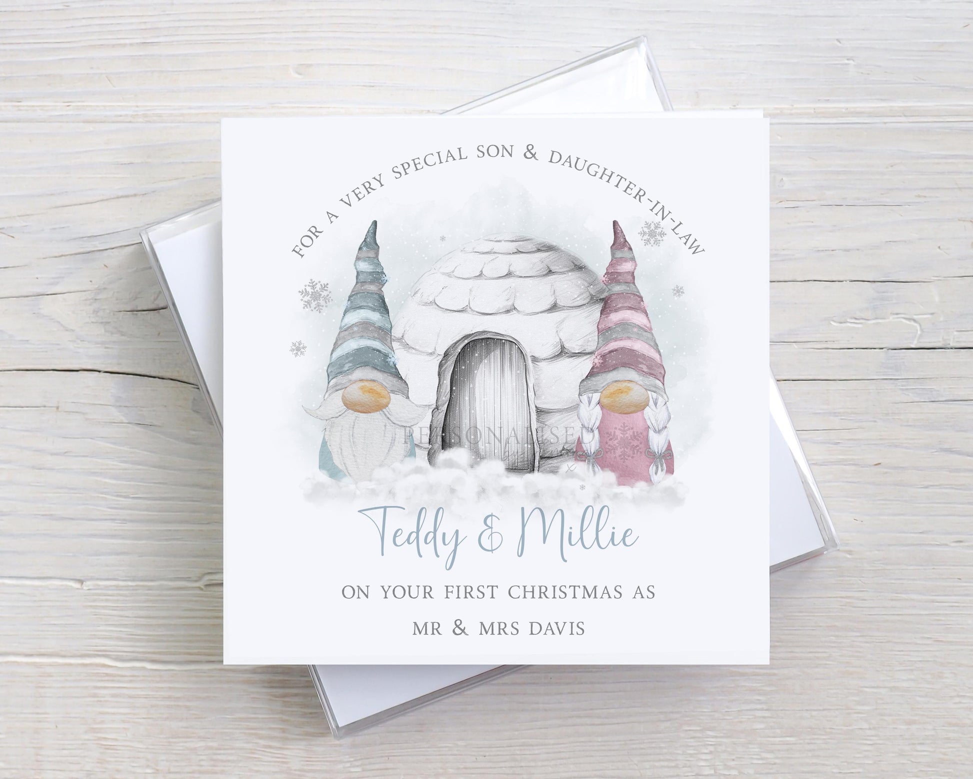 First Christmas as Mr & Mrs Card Personalised for a Special Couple, Daughter and Son-in-Law, Son and Daughter-in-Law, 1st Xmas Married Card