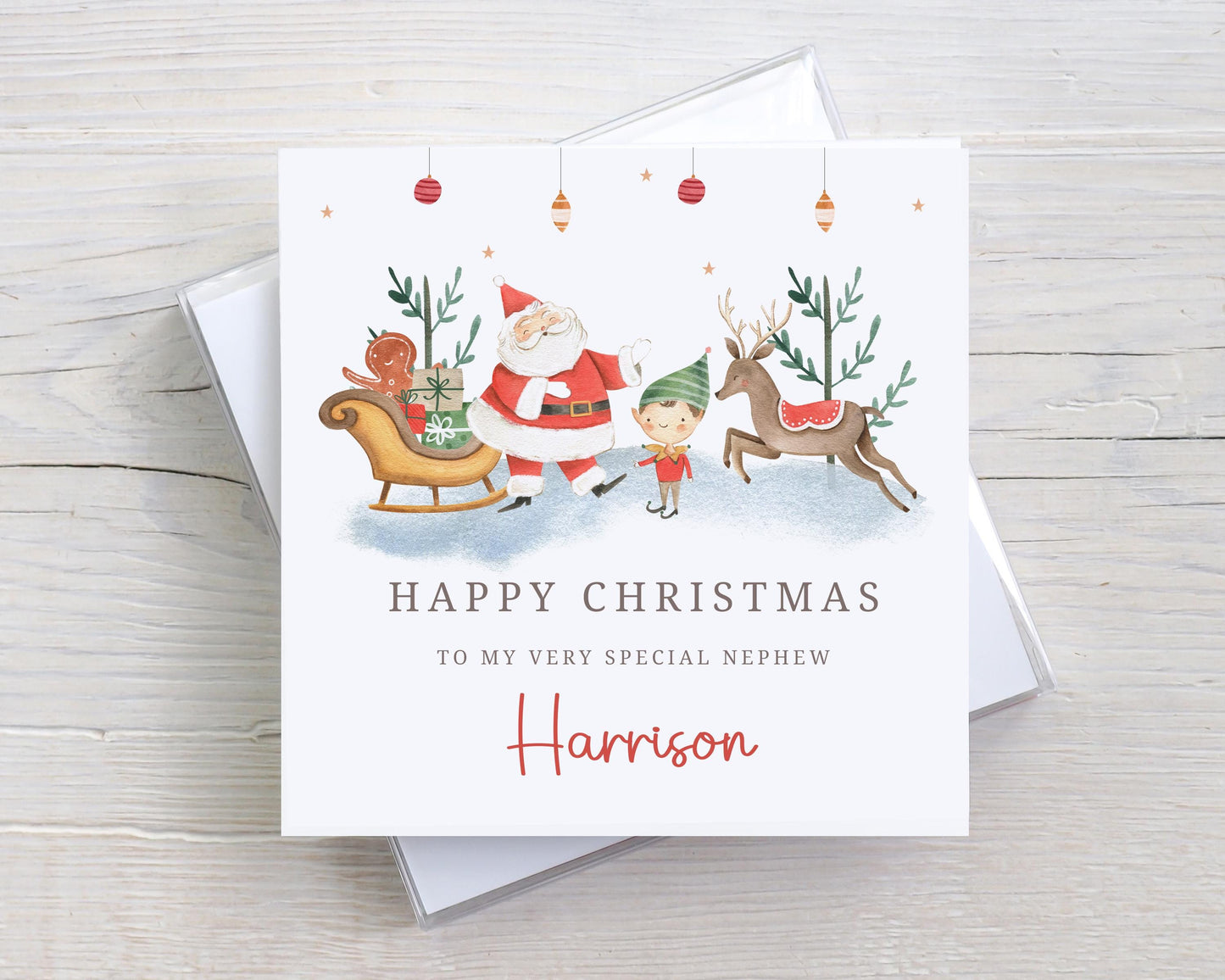 Kids Christmas Card Personalised for Son, Daughter, Grandson, Granddaughter, Niece, Nephew, Godson, Goddaughter, Little Boy or Girl Elf