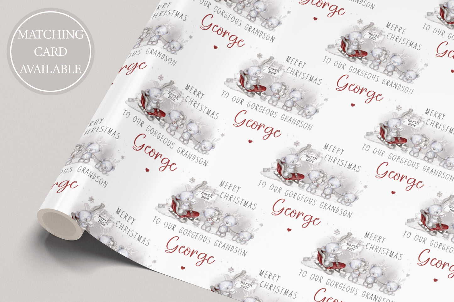 Boy's Christmas Gift Wrapping Paper, Personalised Christmas Wrapping Paper for Son, Grandson, Nephew, Godson, Special Little Boy