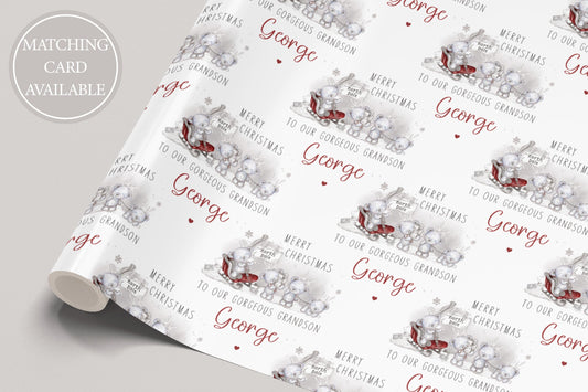 Boy's Christmas Gift Wrapping Paper, Personalised Christmas Wrapping Paper for Son, Grandson, Nephew, Godson, Special Little Boy