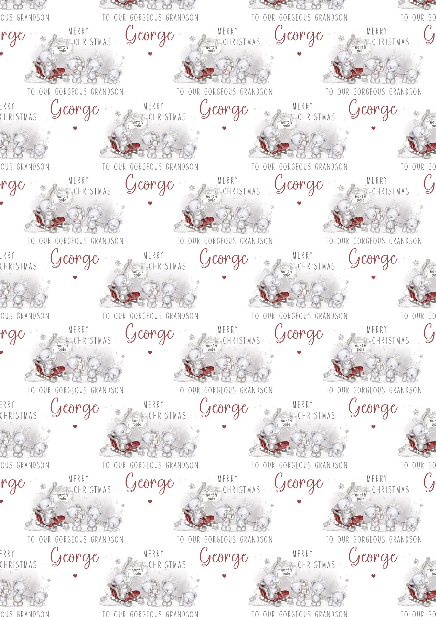 Boy's Christmas Gift Wrapping Paper, Personalised Christmas Wrapping Paper for Son, Grandson, Nephew, Godson, Special Little Boy