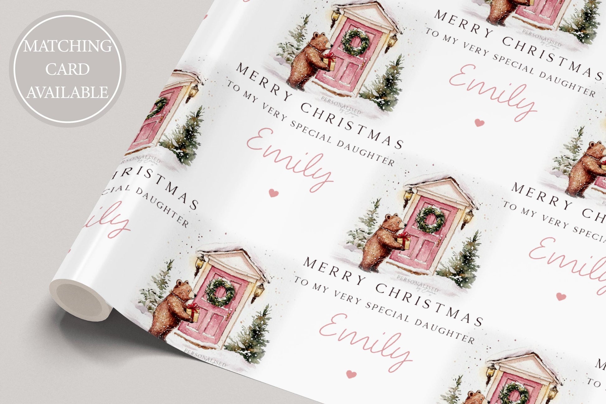 Christmas Gift Wrapping Paper for Her, Personalised Christmas Wrapping Paper for Mum, Daughter, Granddaughter, Sister, Niece, Goddaughter