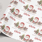 Girl's Christmas Gift Wrapping Paper, Personalised Girl's Christmas Gift Wrap, Cute Santa Christmas Gift Wrap for Her