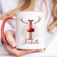 Personalised Christmas Mug, Red Reindeer Initial Mug, Christmas Movie Mug, Hot Chocolate Mug, Christmas Eve Box, Secret Santa Gift, Xmas Mug