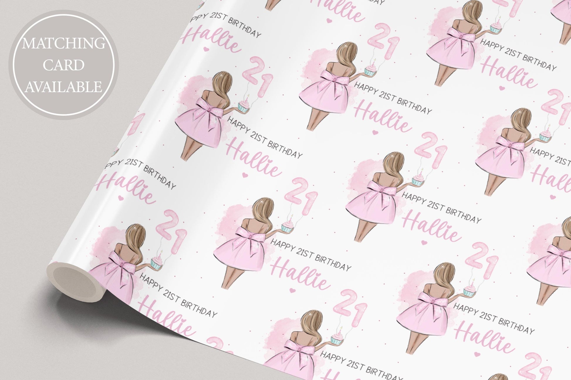 Birthday Gift Wrapping Paper for Her, Personalised Milestone Birthday Gift Wrap - 16th 18th 21st 30th Any Age Custom Birthday Gift Wrap