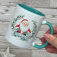 Personalised Christmas Mug, Red or Teal Handled Santa Mug, Christmas Movie Mug, Hot Chocolate Mug, Christmas Eve Box, Stocking Filler