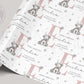 Girl's Christmas Gift Wrapping Paper, Personalised Girl's Christmas Wrapping Paper, Pink Initial Reindeer Gift Wrap Daughter, Granddaughter