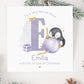 Girl's Christmas Card, Personalised Christmas Card for Daughter, Granddaughter, Niece, Goddaughter, Special Girl, Cute Penguin on Bauble