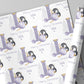 Girl's Christmas Gift Wrapping Paper, Personalised Girl's Penguin Christmas Wrapping Paper for Daughter, Granddaughter, Lilac Xmas Gift Wrap