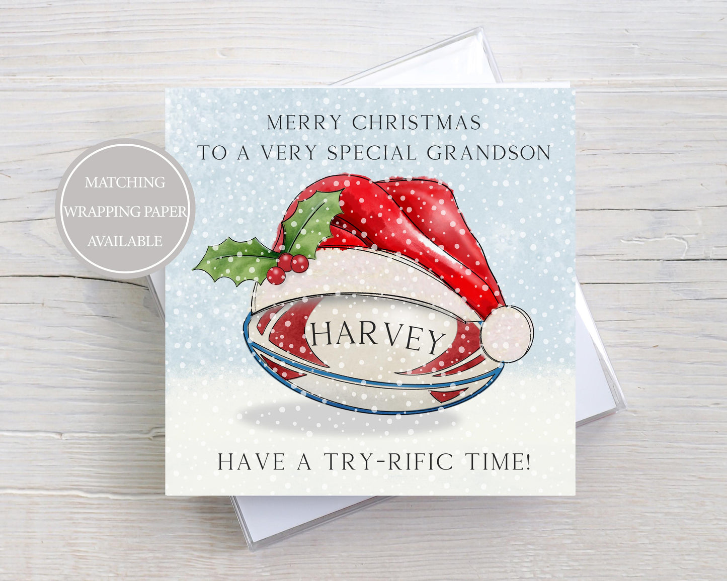 Rugby Christmas Card, Personalised Rugby Christmas Card for Son, Daughter, Grandson, Granddaughter, Nephew, Niece, Special Boy and Girl