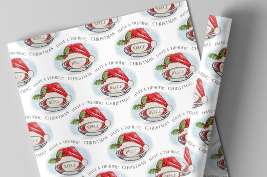 Christmas Rugby Gift Wrapping Paper, Personalised Rugby Christmas Wrapping Paper, Christmas Gift Wrap for Rugby Fan, Gift Wrap for Her Him