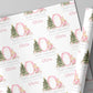 Girl's Christmas Gift Wrapping Paper, Personalised Girl's Christmas Wrapping Paper, Pink Bunny Ballerina Gift Wrap for Her, Pink Christmas