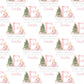 Girl's Christmas Gift Wrapping Paper, Personalised Girl's Christmas Wrapping Paper, Pink Bunny Ballerina Gift Wrap for Her, Pink Christmas