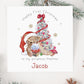 Personalised Baby's First Christmas Card, Teddy Bear 1st Xmas Card for Son, Daughter, Grandson, Granddaughter, Godson, Goddaughter, Boy Girl