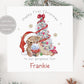 Personalised Baby's First Christmas Card, Teddy Bear 1st Xmas Card for Son, Daughter, Grandson, Granddaughter, Godson, Goddaughter, Boy Girl